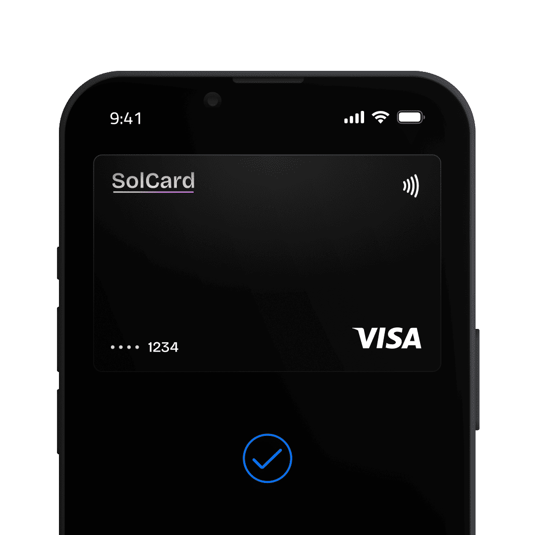 SolCard crypto debit card with Apple Pay for Web3 and Solana payments